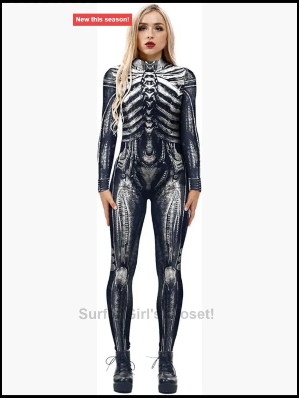 Skeleton Print Bodysuit Costume 3D Stretch Jumpsuit Cosplay